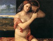 BELLINI, Giovanni Naked Young Woman in Front of the Mirror  dtdhg oil painting reproduction